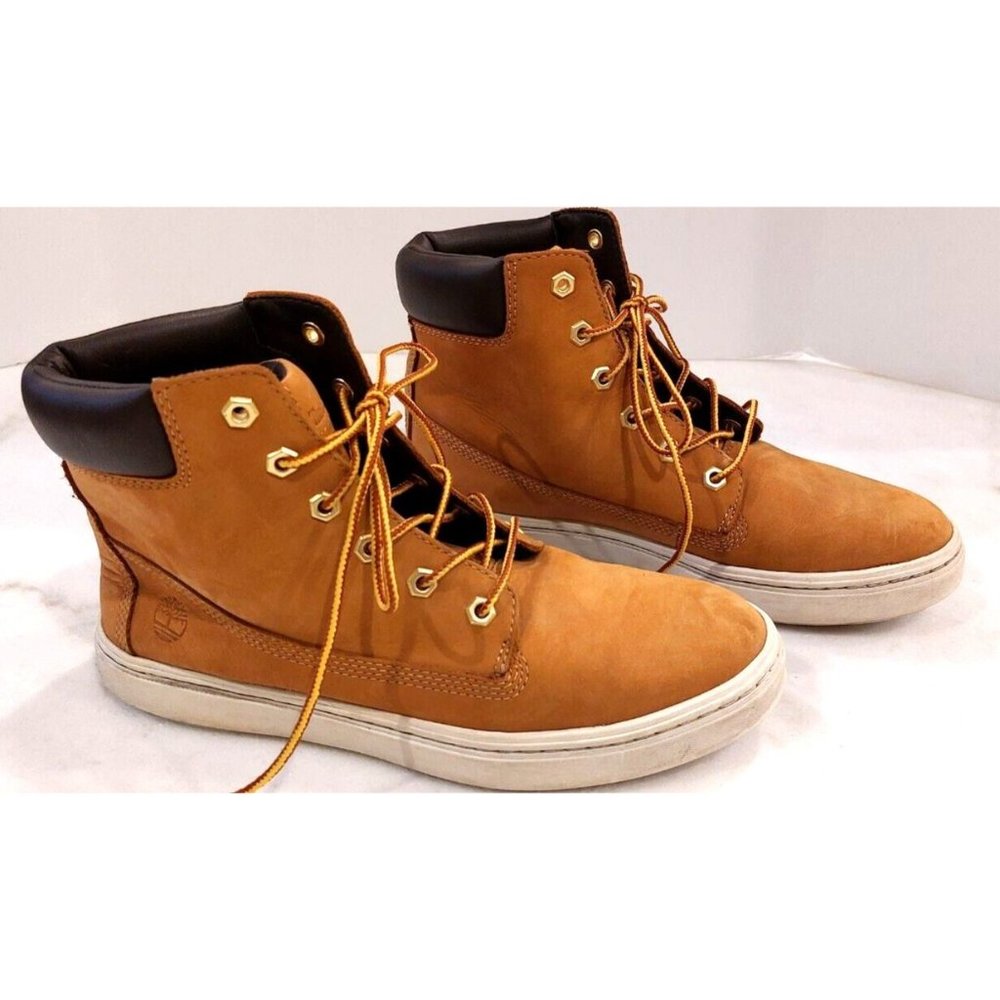 TIMBERLAND-WOMEN'S-LONDYN-WHEAT NUBUCK-SUEDE/LEATHER BOOTS-STYLE-A1INF-US 9 - Picture 3 of 9